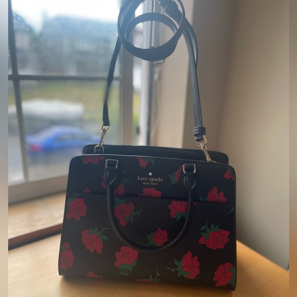 Kate Spade Madison Ross Toss Printed Rose Medium Satchel; NWOT - Picture 15 of 16